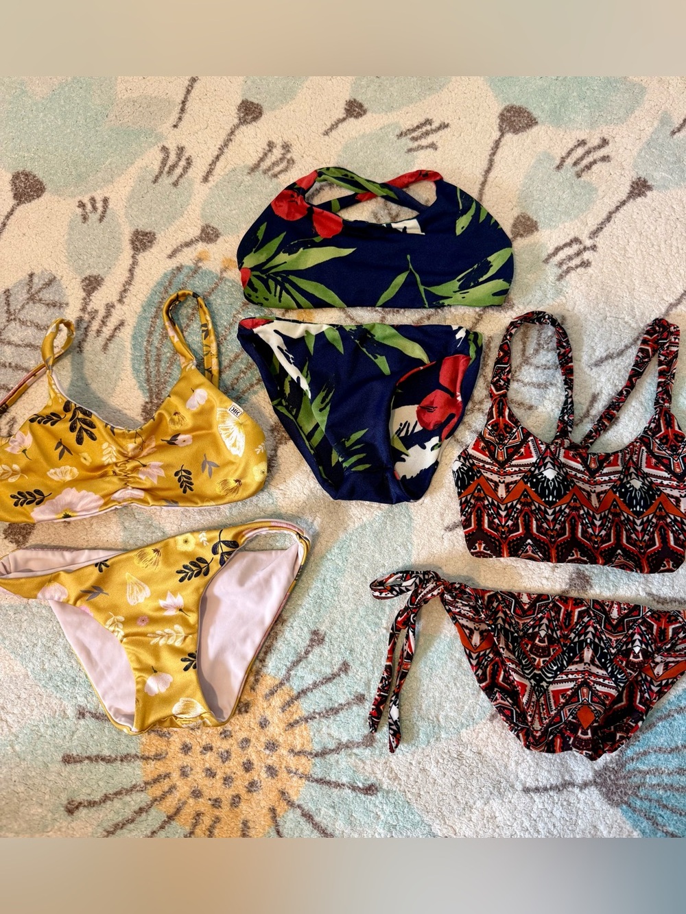 Bundle 3 Super Cute Tropical Print Girls' Swim Bikini Sets